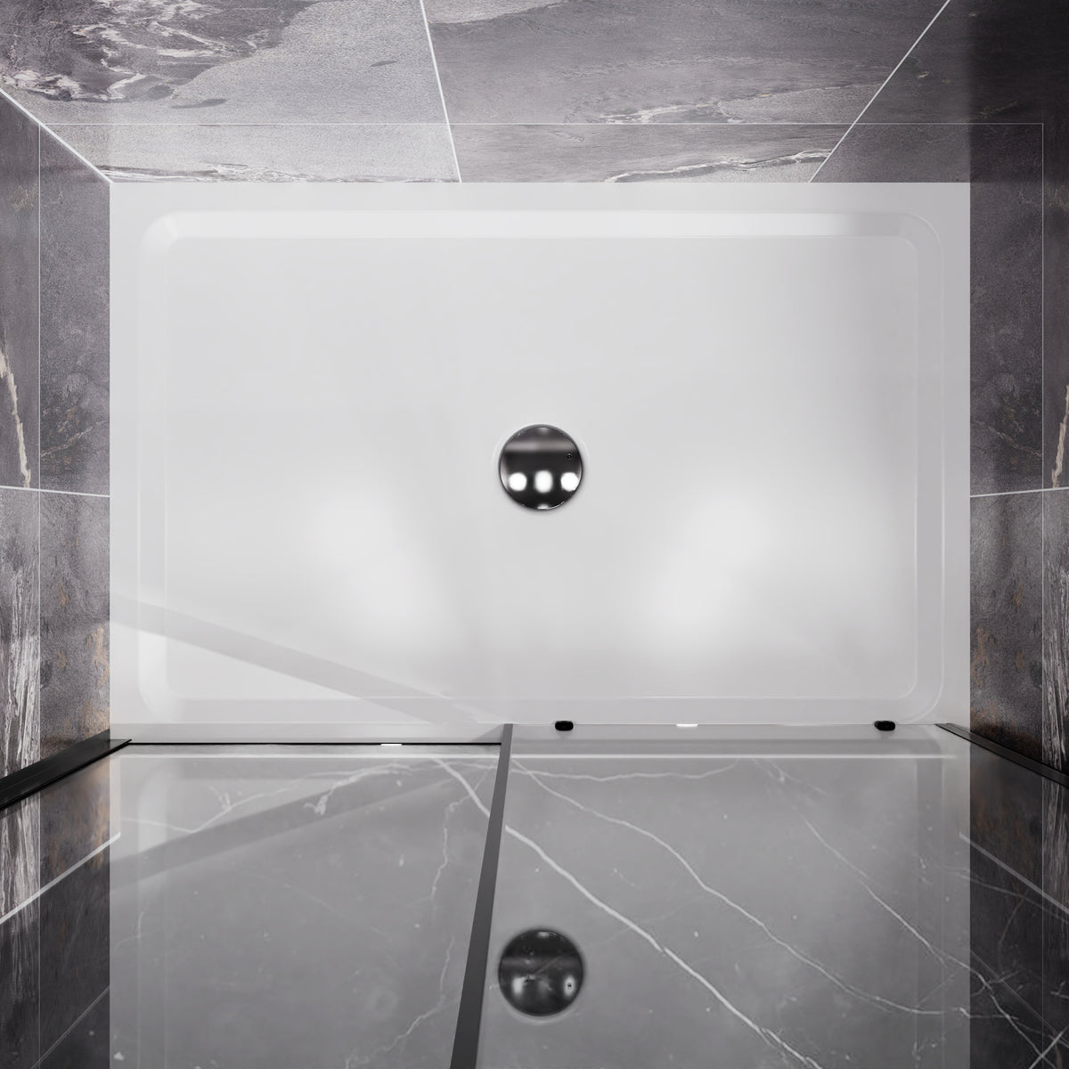 Goodyo® 32"X48" Shower Base Shower Pan White with Drain