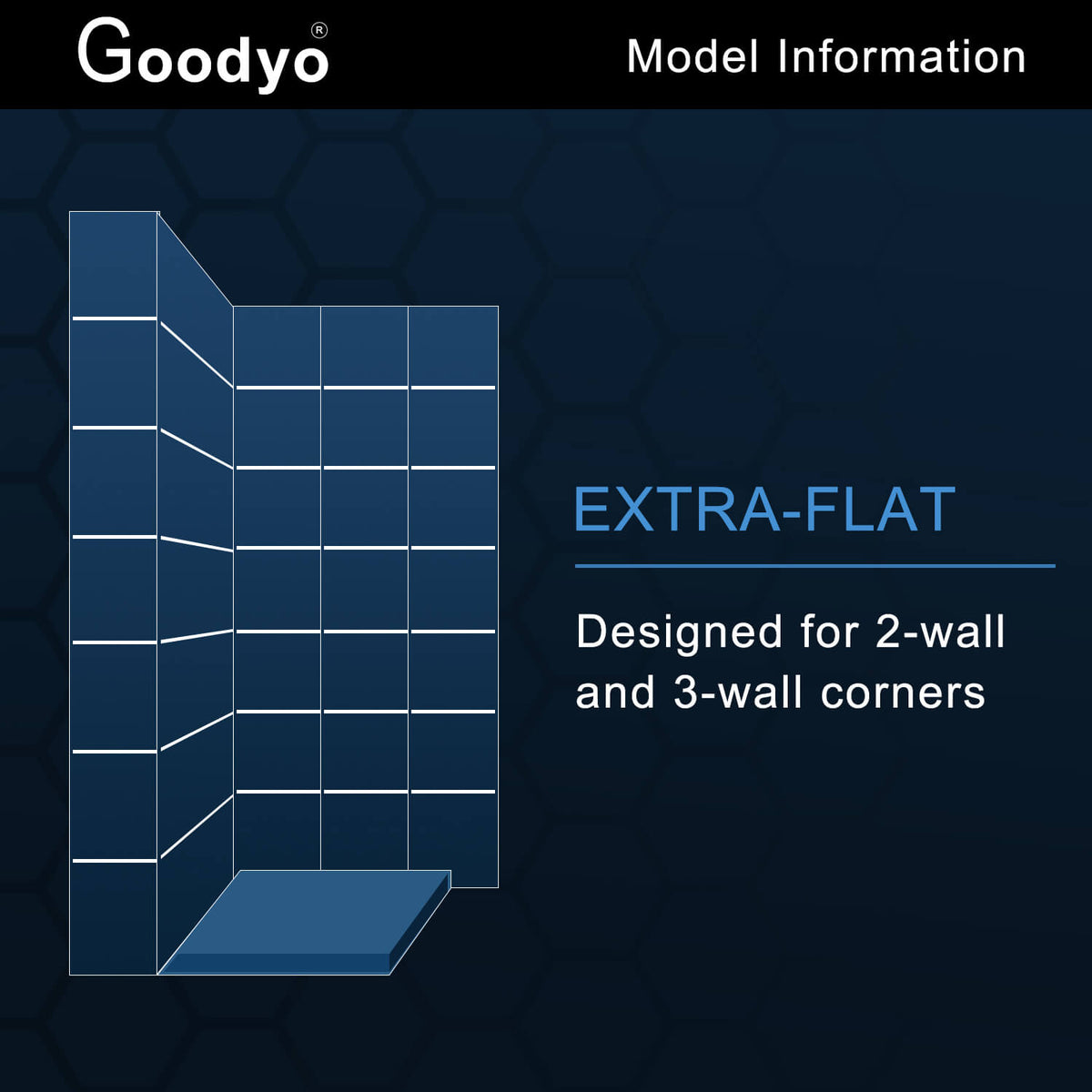 Goodyo® 36"X36" Shower Base with Double Threshold Black