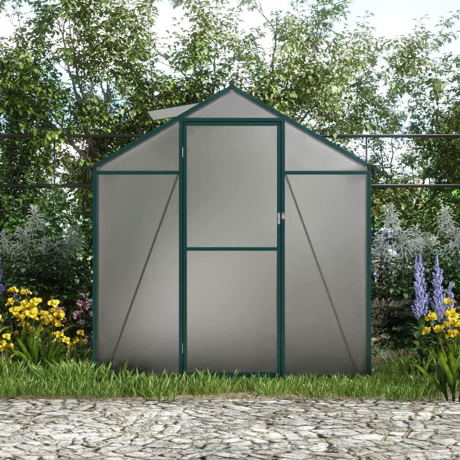 Goodyo® 6'x8' Polycarbonate Greenhouse Walk in, Green