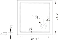 Goodyo® 32"x32" Corner Shower Base Pan White with Drain