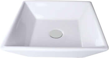 Goodyo® 16" Square White Ceramic Basin Bathroom Vessel Sink