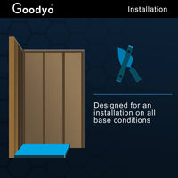 Goodyo® 36"X36" Shower Base with Double Threshold Black