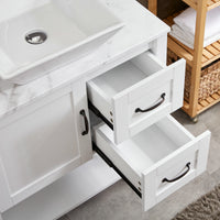Goodyo® 30" Bathroom Vanity and Sink Combo, Modern White Cabinet Vanity with Mirror