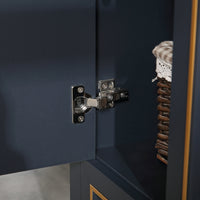 Goodyo® 24" Wood Bathroom Vanity Dark Navy Blue, Marble Top w/ Bowl Sink