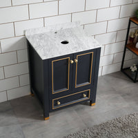 Goodyo® 24“  Wood Bathroom Vanity w/ Marble Top & Mirror Only