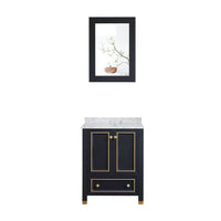 Goodyo® 24“  Wood Bathroom Vanity w/ Marble Top & Mirror Only