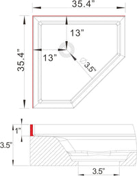 Goodyo® 36“ Neo-Angle Shower Base in White