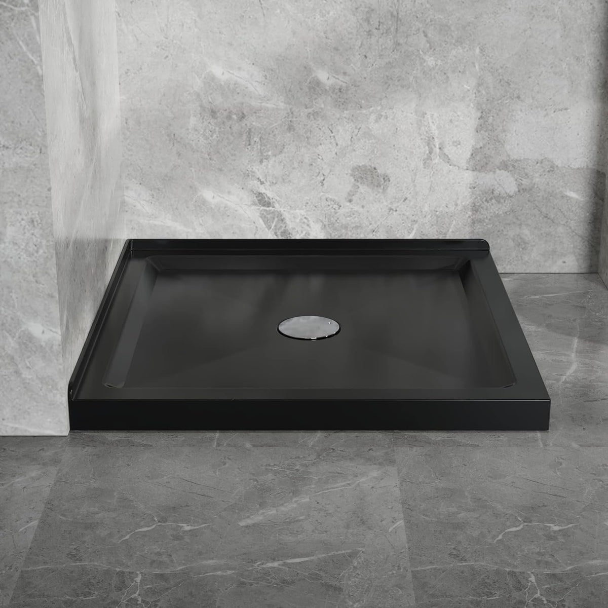 Goodyo® 36"X36" Shower Base with Double Threshold Black