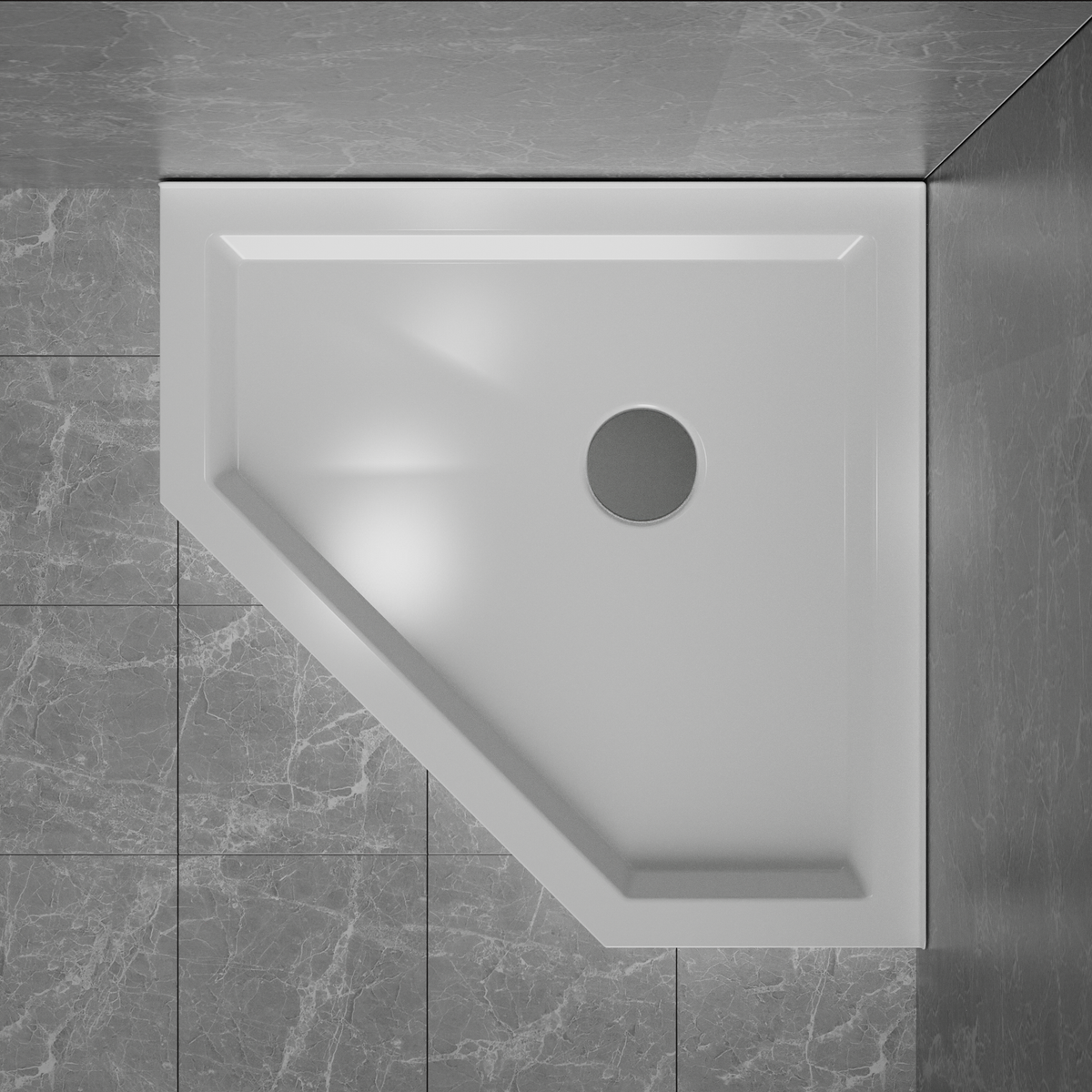 Goodyo® 36“ Neo-Angle Shower Base in White