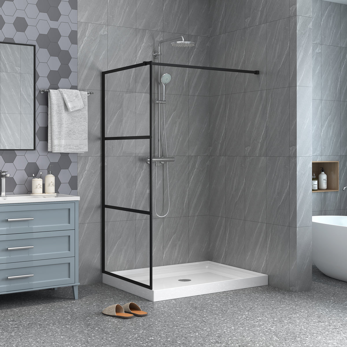 Goodyo® 34x72" 3-Panel KD Shower Door Walk-in