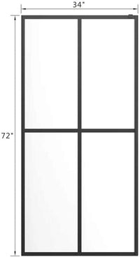 Goodyo® 34“x72” Black Shower Screen Frost Glass Wetroom
