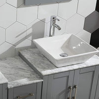 Goodyo® 60" Gray Bathroom Vanity w/ Marble Tops
