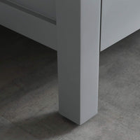 Goodyo® 30" Gray Bathroom Vanity w/ Glass Top, Vessel Sink & Mirror