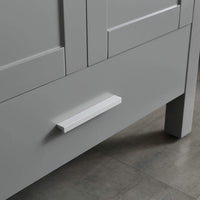 Goodyo® 30" Gray Bathroom Vanity w/ Glass Top, Vessel Sink & Mirror