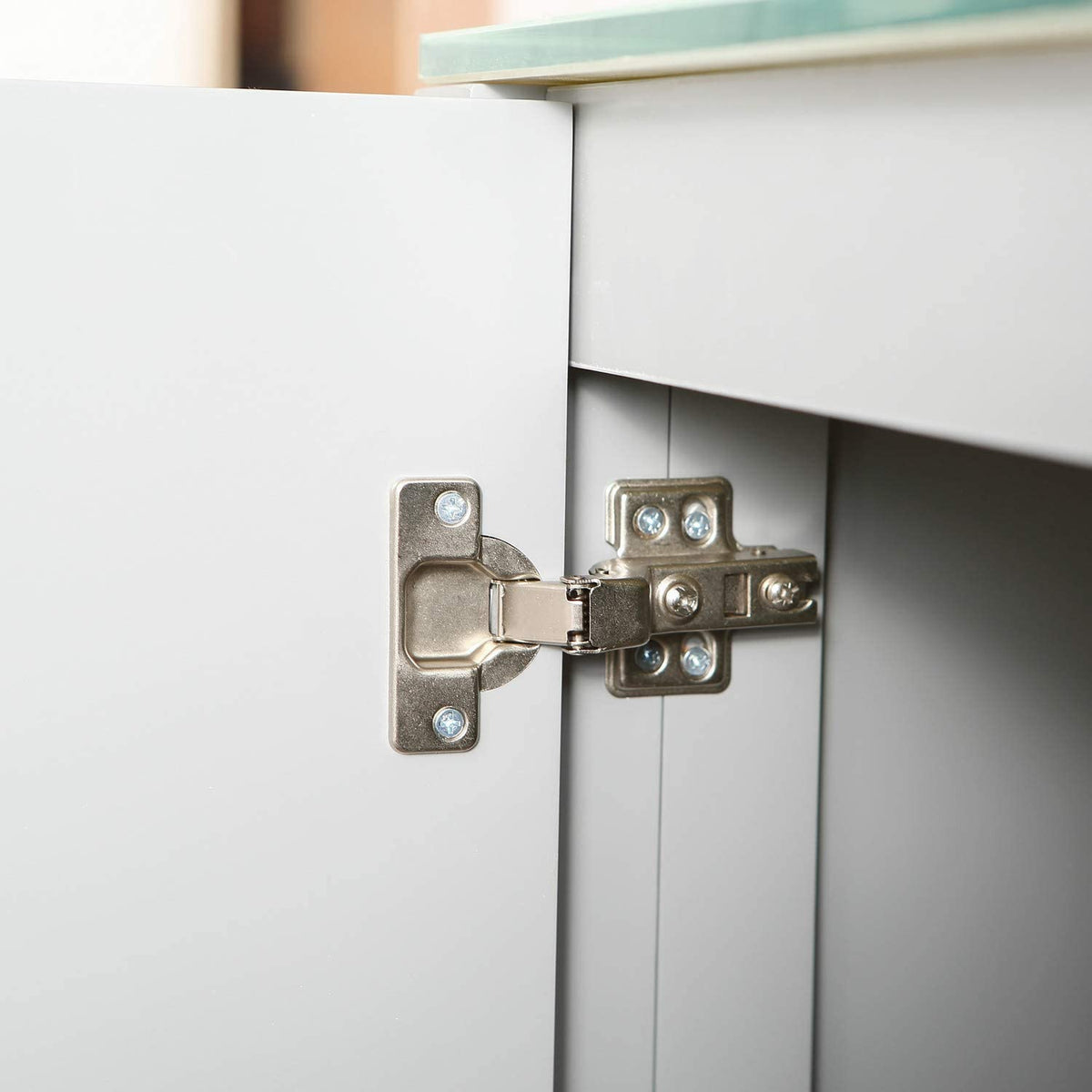 Goodyo® 30" Gray Bathroom Vanity w/ Glass Top, Vessel Sink & Mirror