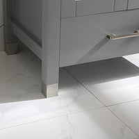 Goodyo® 48" Double Sink Vanity Gray Bathroom Vanity w/ Marble Top & Mirror