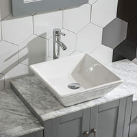 Goodyo® 48" Wood Bathroom Vanity with Sink, Gray with Marble Top & Mirror
