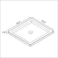 Goodyo® 36"x36" White Shower Base w/ Center Drain