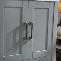 Goodyo® 24” Gray Solid Wood Bathroom Vanity w/ Vessel Sink & Marble Top