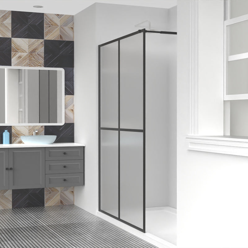 Goodyo® 34“x72” Black Shower Screen Frost Glass Wetroom