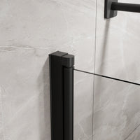 Goodyo® 55"x31" Hinged Bath Screen Shower Door Matte Black