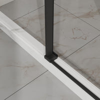 Goodyo 44-48 in. W x 72 in. H Frameless Sliding Shower Door, Matte Black Stainless Steel Hardware, 1/4 in. Clear Tempered Glass