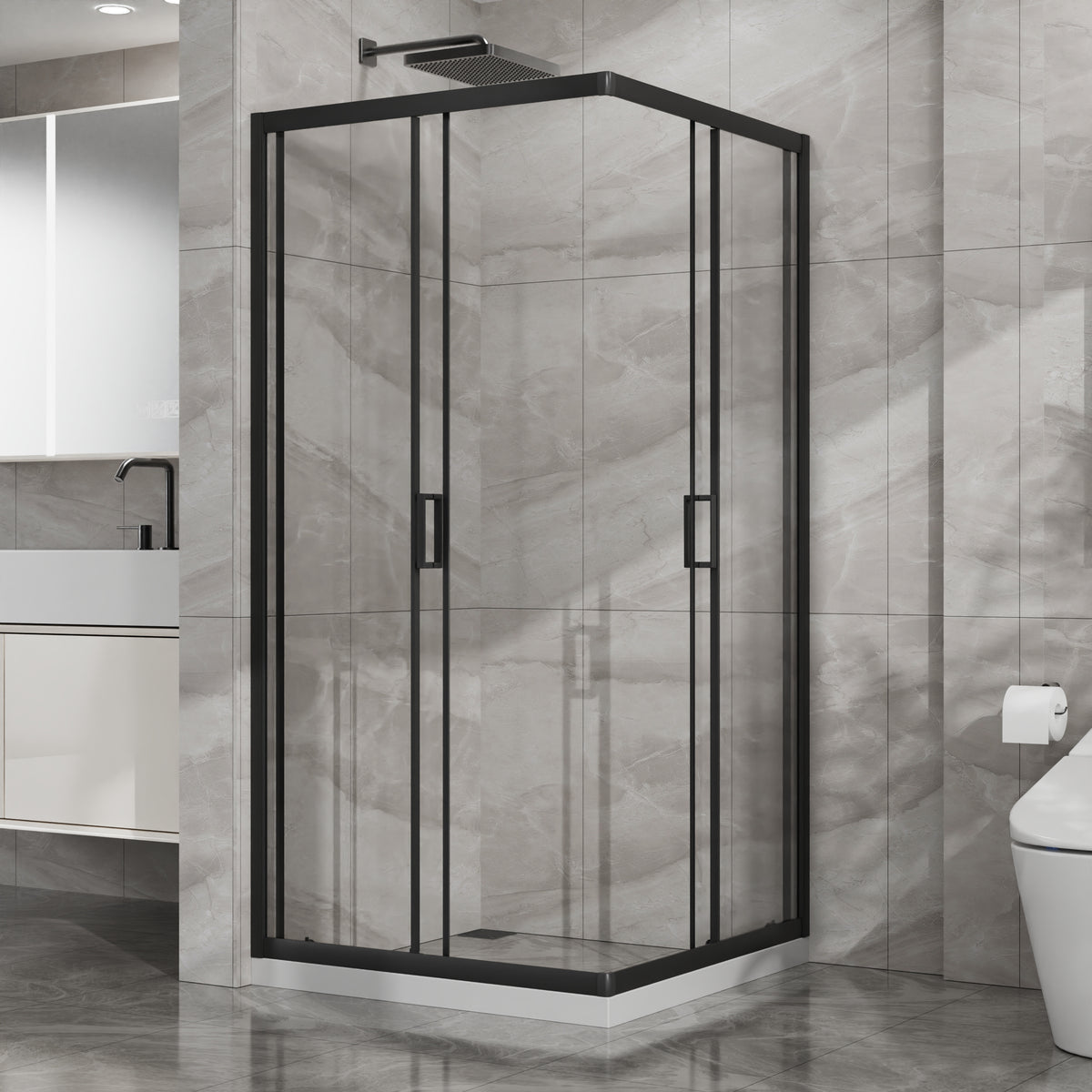 Square Shower Door 36x36x72, Sliding Glass Shower Door Just for Larry