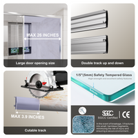 Goodyo 58.5-60 in. W x 72 in. H Sliding Shower Door, Chrome Finish Glass Shower Door with Tempered Safety Glass