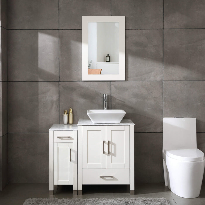 Goodyo® 36" White Marble Top Bathroom Vanity Combo