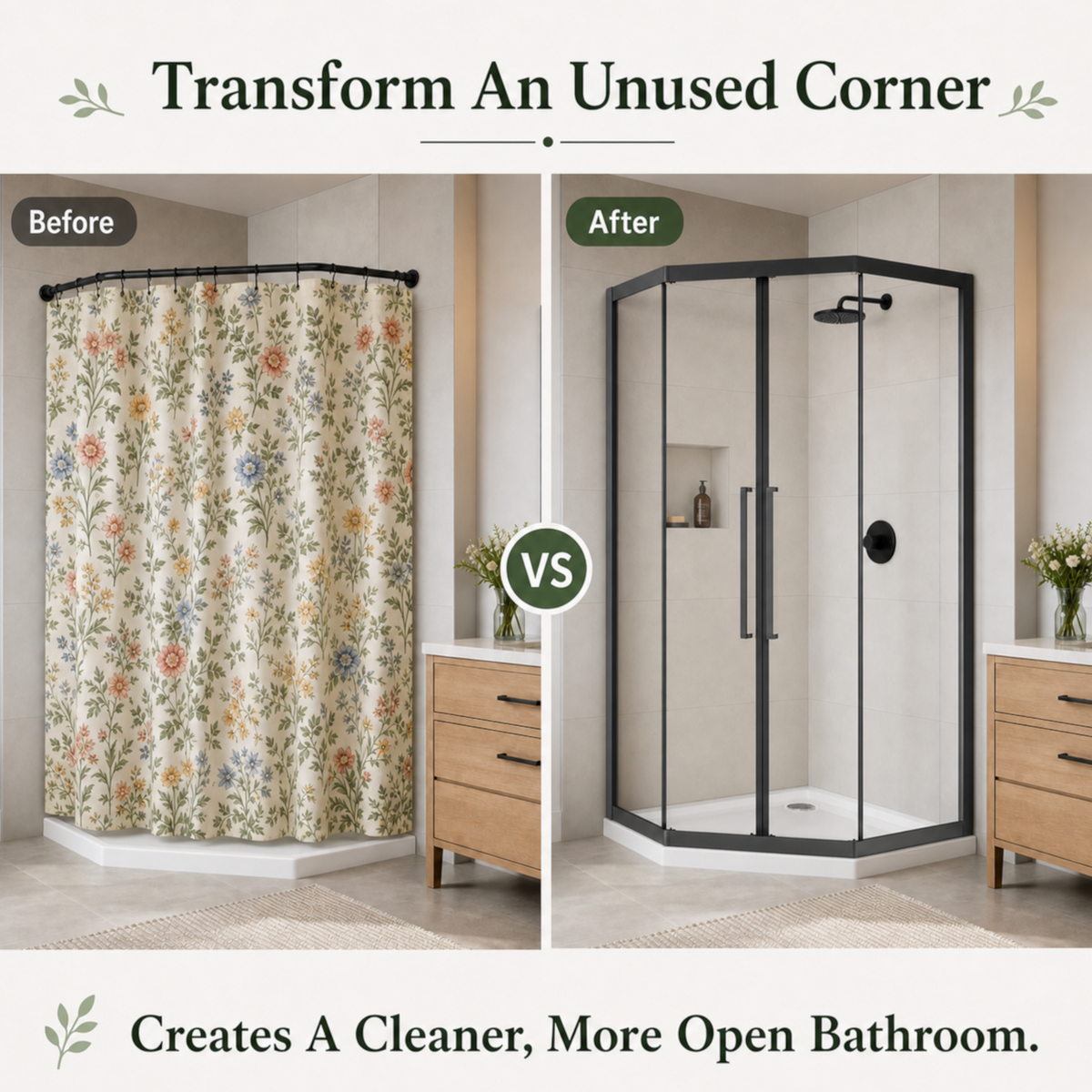 Goodyo Neo-Angle Shower Kit, 36"x36"x72" Corner Shower Door with White Base, Double Sliding Matte Black Shower Door Set, Clear Tempered Glass Enclosure