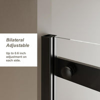 Goodyo® 60"x72" Frameless Shower Sliding Door ,Quiet Sliding Rail System, Stainless Steel Handle, 1/4 in Clear  Tempered Glass, Matte Black