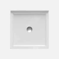 36"X36" Shower Base with Double Threshold White