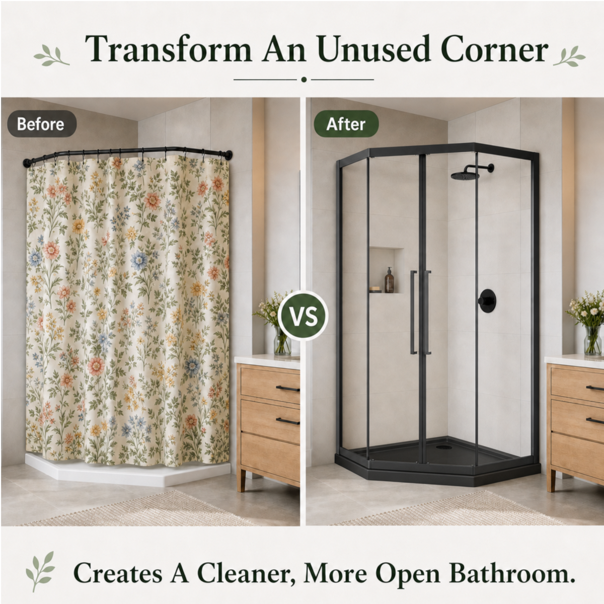 Goodyo Neo-Angle Shower Door Kit, 36"x36"x72" Corner Shower Door with Black Base, Double Sliding All Black Shower Door Set, Clear Tempered Glass Enclosure Space-saving