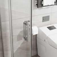 Goodyo Adjustable Square Shower Enclosure, Fits 32–36 in. Square Spaces Double Sliding Shower Doors 72.in H Chrome