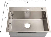 24" Drop-in Stainless Steel Kitchen Sink
