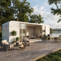 Modular Prefabricated Building House, Modern Luxury Tiny Home with Panoramic Glass Walls, Customizable Modular Cabin for Living, Office or Guest House, Fast Installation & Durable Steel Structure