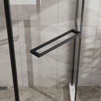 Goodyo 72" Black Framed Diamond Shower Door Pivot – Fits 36x36" Neo Angle Base,1/4 in Tempered Glass, Matte Black Handle