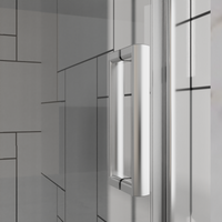 Goodyo 32" x 72" Frameless Bi-Fold Shower Door, Folding Pivot Glass Shower Door with Chrome Hardware, 1/4" Clear Tempered Glass, Reversible Installation