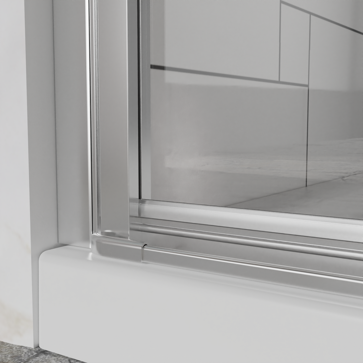Goodyo 32" x 72" Frameless Bi-Fold Shower Door, Folding Pivot Glass Shower Door with Chrome Hardware, 1/4" Clear Tempered Glass, Reversible Installation