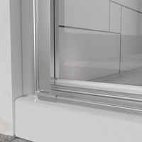 Goodyo 32" x 72" Frameless Bi-Fold Shower Door, Folding Pivot Glass Shower Door with Chrome Hardware, 1/4" Clear Tempered Glass, Reversible Installation
