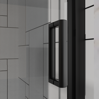 Goodyo 32" x 72" Frameless Bi-Fold Shower Door, Folding Pivot Glass Shower Door with Matte Black Hardware, 1/4" Clear Tempered Glass, Reversible Installation