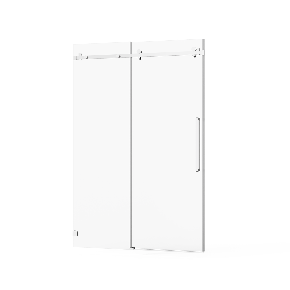 Goodyo 44-48 in. W x 72 in. H Frameless Sliding Shower Door, Chrome Stainless Steel Hardware, 1/4 in. Clear Tempered Glass