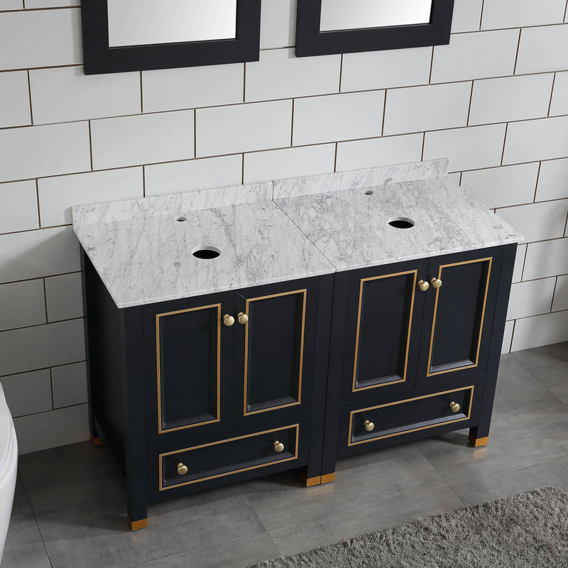 48" Bathroom Vanity Double Sink Marble Top with Mirror Only