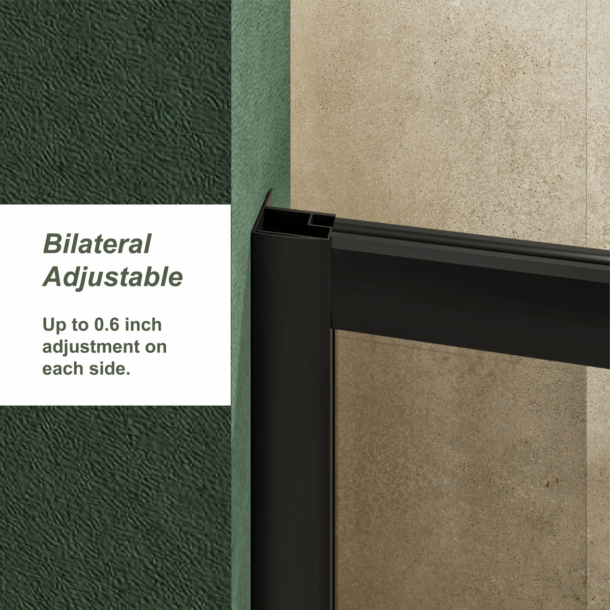 Goodyo Matte Black Framed Sliding Shower Door, 72" Height, 5mm Tempered Glass with Adjustable Width (48" or 60" Wide)