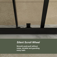 Goodyo Matte Black Framed Sliding Shower Door, 72" Height, 5mm Tempered Glass with Adjustable Width (48" or 60" Wide)