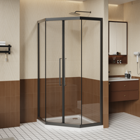 Goodyo Neo-Angle Corner Sliding Shower Door, 36x36x72 in, Full-Frame Tempered Clear Glass Enclosure with Silent Sliding System (No Base)