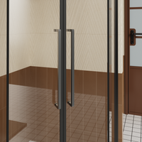 Goodyo Neo-Angle Corner Sliding Shower Door, 36x36x72 in, Full-Frame Tempered Clear Glass Enclosure with Silent Sliding System (No Base)