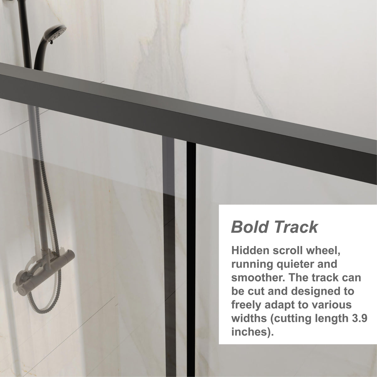 Goodyo 60x72 in Sliding Shower Door – Semi-Frameless Tempered Glass Door with Soft-Close Rail System Matte Black