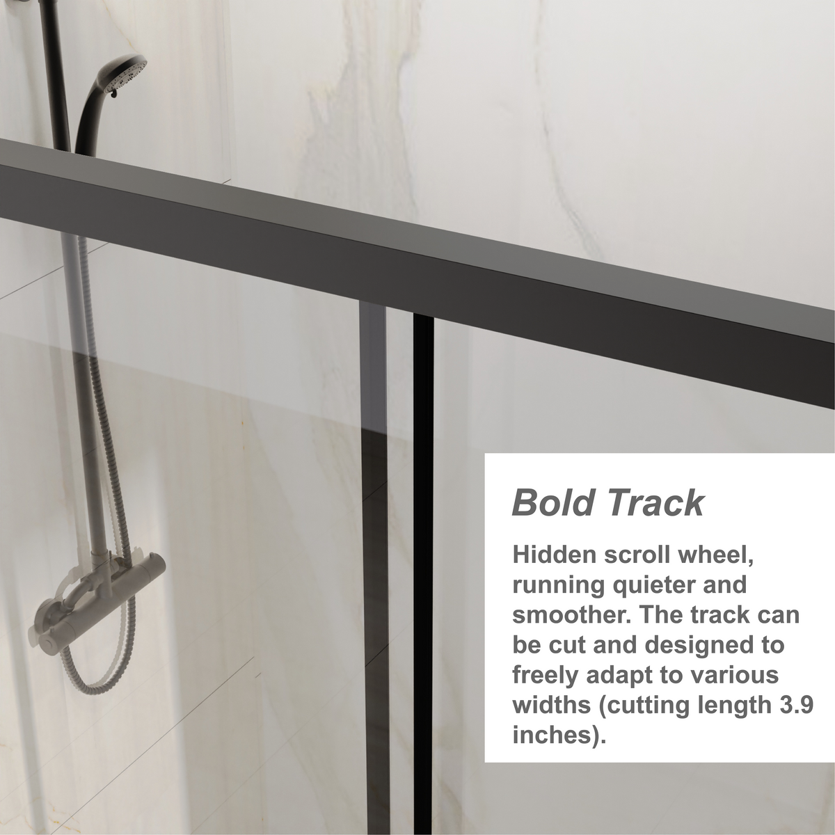 Goodyo 58.5-60 in. W x 62 in. H Sliding Tub Shower Door, Soft-Close Dual Sliding Glass Door with Matte Black Aluminum Frame