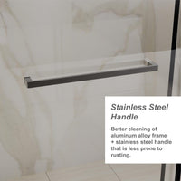 Goodyo 60x72 in Sliding Shower Door – Semi-Frameless Tempered Glass Door with Soft-Close Rail System Matte Black